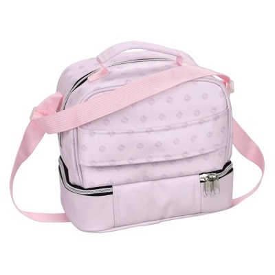 Mala cor-de-rosa com padrão e alça ajustável