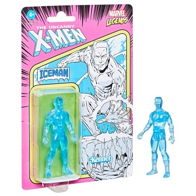 Figura de ação azul translúcida Iceman em embalagem rosa The Uncanny X-Men