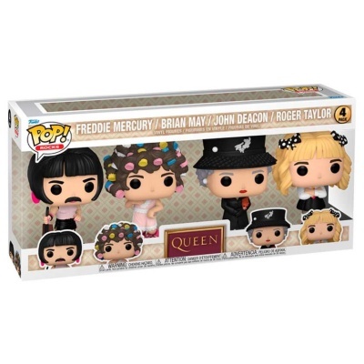 Conjunto de figuras Funko Pop! da banda Queen em embalagem