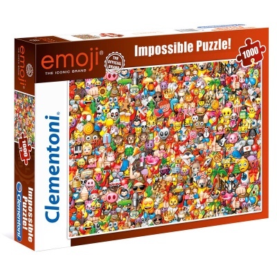 Caixa de puzzle de 1000 peças de emoji coloridos da marca Clementoni