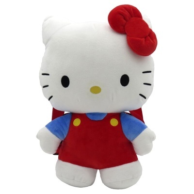 Pelúcia personagem Hello Kitty com roupa colorida