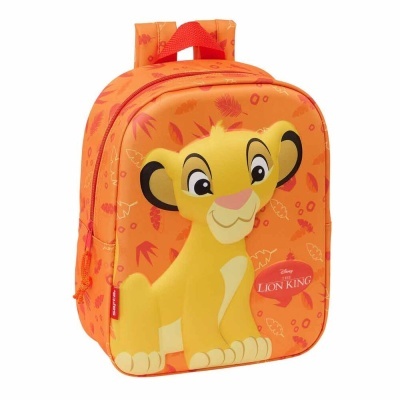 Mochila infantil laranja com estampa Simba de Lion King