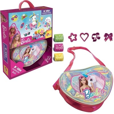 Mala coração Barbie com massa de modelar e moldes