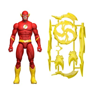 Figura de ação do Flash vermelho e amarelo com acessórios amarelos