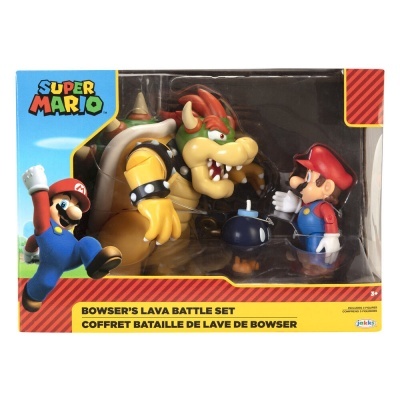 Conjunto de figuras de ação Super Mario Bowser's Lava Battle Set em caixa