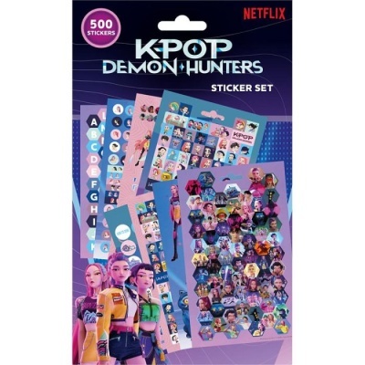 Conjunto de autocolantes K-POP DEMON HUNTERS da Netflix com personagens e gráficos coloridos