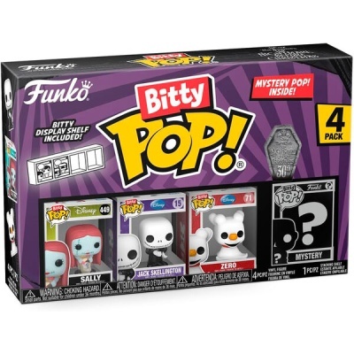 Caixa Funko Bitty Pop! com quatro bonecos Disney, incluindo figura surpresa