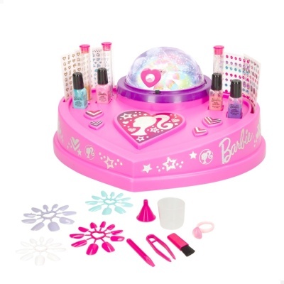 Conjunto de manicure Barbie rosa com vernizes e acessórios