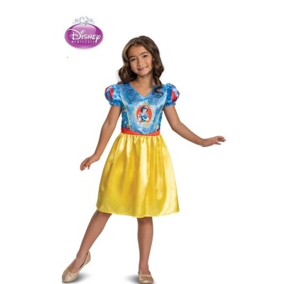 Vestido de princesa Ariel Disney azul e amarelo para criança