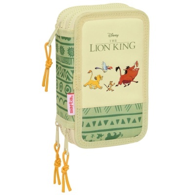 Estojo Disney The Lion King com personagens Simba, Timão, Pumba e Zazu