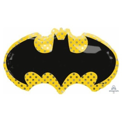 Balão preto e amarelo com logotipo do Batman
