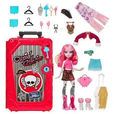 Conjunto de boneca com acessórios e mala vermelha Cupid Asteria