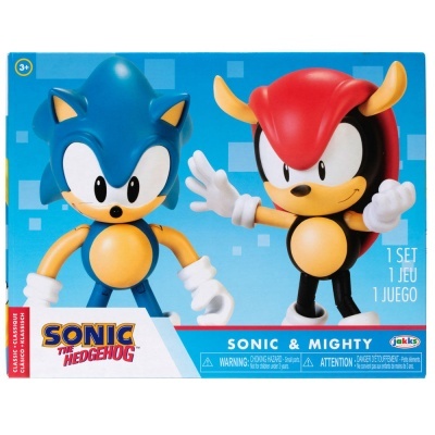 Figuras de ação Sonic & Mighty em caixa azul
