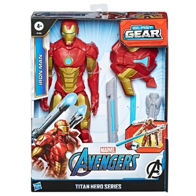 Figura de ação Iron Man da série Titan Hero Marvel Avengers com acessórios em embalagem