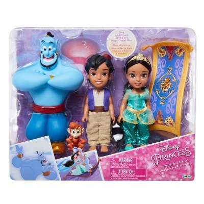 Conjunto de bonecos Disney Princess Aladdin com Génio, Jasmine, Aladdin e acessórios
