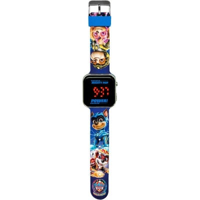 Relógio digital infantil Paw Patrol azul com mostrador retangular e bracelete colorido