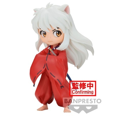 Figura colecionável do personagem Inuyasha com roupas vermelhas e cabelo branco