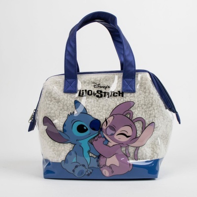 Mala de mão com estampado dos personagens Stitch e Angel da Disney