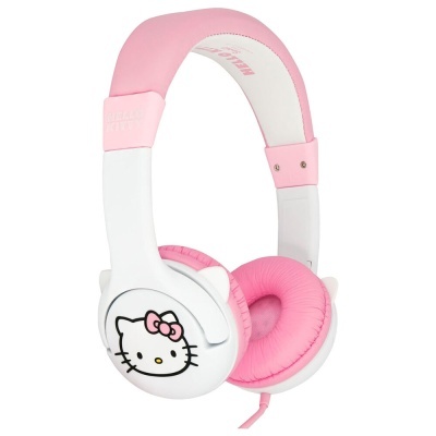 auscultadores Hello Kitty infantis branco e rosa