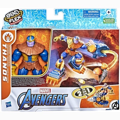 Brinquedo articulado Thanos Marvel Avengers em embalagem