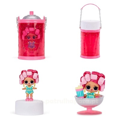 Brinquedo LOL Surprise com boneca e caixa rosa translúcida em forma de balde