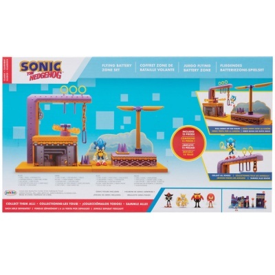 Conjunto de brinquedo Sonic The Hedgehog Flying Battery Zone Set com figuras e estruturas coloridas