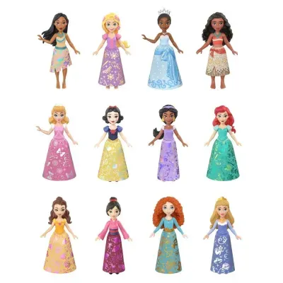 12 bonecas de princesas Disney em vestidos coloridos