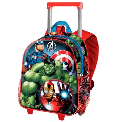 Mochila de rodas dos Vingadores com Capitão América, Hulk e Homem de Ferro