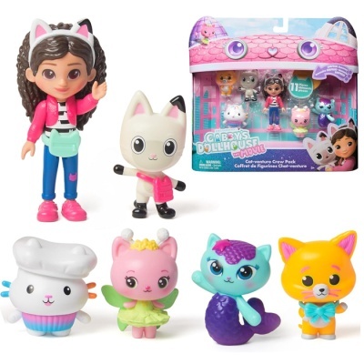 Conjunto de brinquedos Cozy's Dollhouse com boneca, gato e cinco bonecos animais em plástico