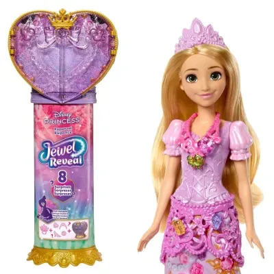 Brinquedo Disney princesa Rapunzel Jewel Reveal com boneca vestida de rosa