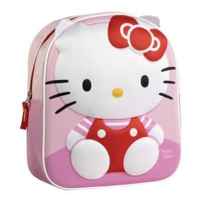 Mochila infantil rosa com estampa 3D da Hello Kitty