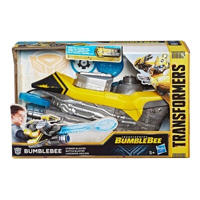 Brinquedo lançador de água Transformers Bumblebee amarelo e cinza na caixa
