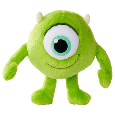 Peluche verde de monstro com um grande olho no centro