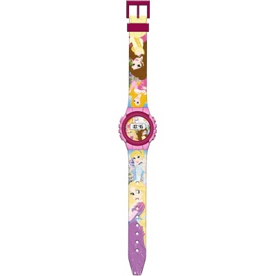 Relógio digital infantil colorido com personagens animadas no bracelete