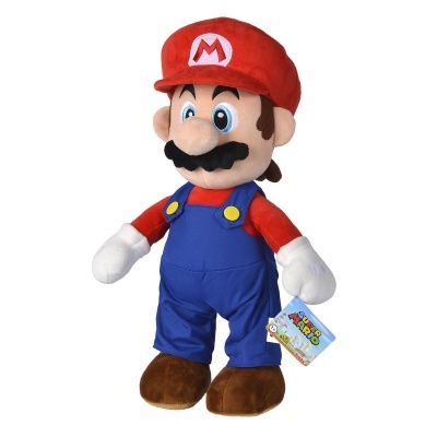 Peluche de Super Mario com roupa colorida e boné vermelho