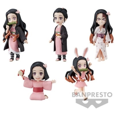 Figuras de ação Banpresto da personagem Nezuko do anime Demon Slayer com várias roupas e acessórios em plástico