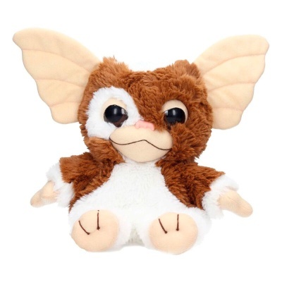 Pelúcia de Gremlin castanho e branco com orelhas grandes