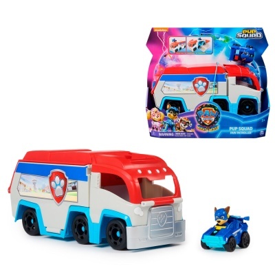 Brinquedo de camião e carrinho Paw Patrol Pup Squad em branco, azul e vermelho