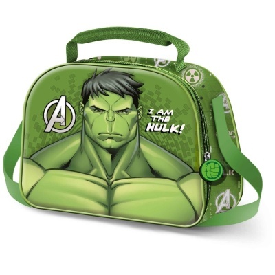 Bolsa verde com imagem do Hulk e o texto I AM THE HULK!
