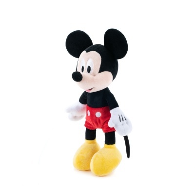 Pelúcia Mickey Mouse com cores características sobre fundo branco