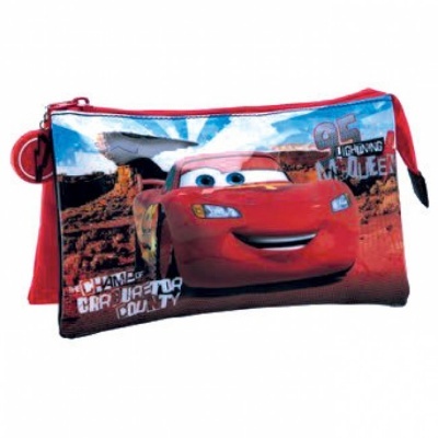 Estojo escolar com imagem do Lightning McQueen do filme Cars