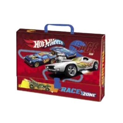 Mala vermelha Hot Wheels para carrinhos com pega azul