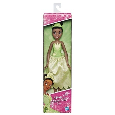 Boneca Disney Princesa Tiana com vestido verde dentro de caixa