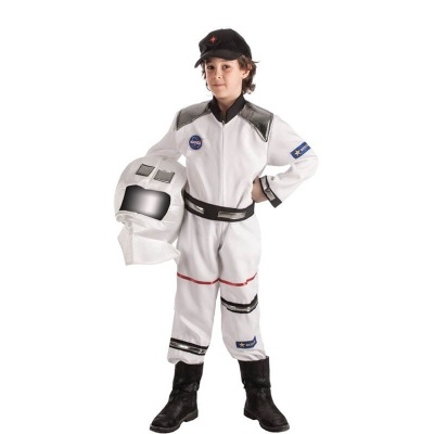 Fato de astronauta infantil com capacete e botas