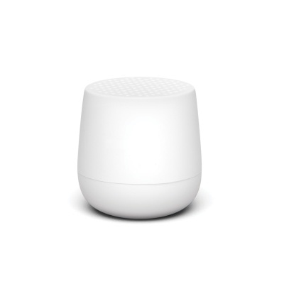 Altifalante inteligente branco com superfície perfurada