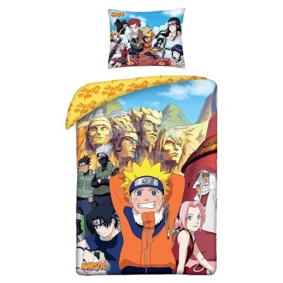 Capa de edredão e almofada com personagens do anime Naruto