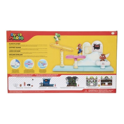 Caixa de conjunto de jogo Super Mario Cloud Playset com figuras e estruturas coloridas