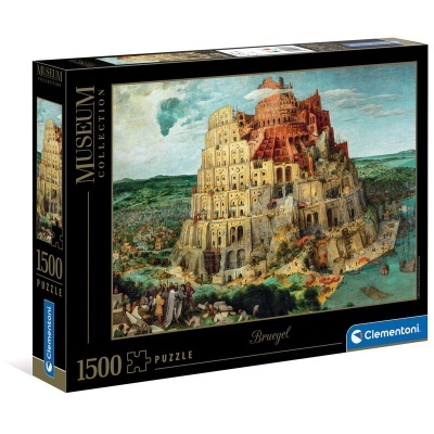 Caixa de puzzle Clementoni 1500 peças com imagem da Torre de Babel de Bruegel