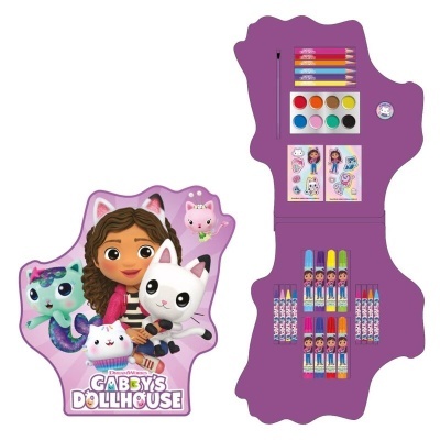 Estojo de atividades Gabby's Dollhouse com material de desenho