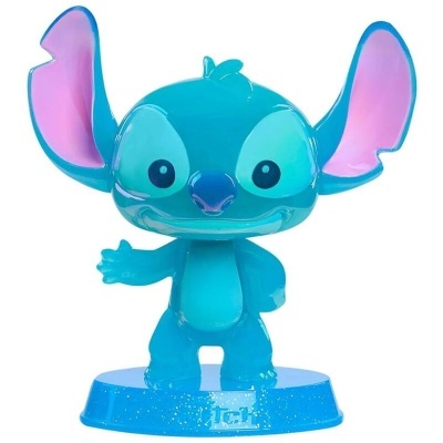 Figura de ação azul do Stitch com base azul brilhante